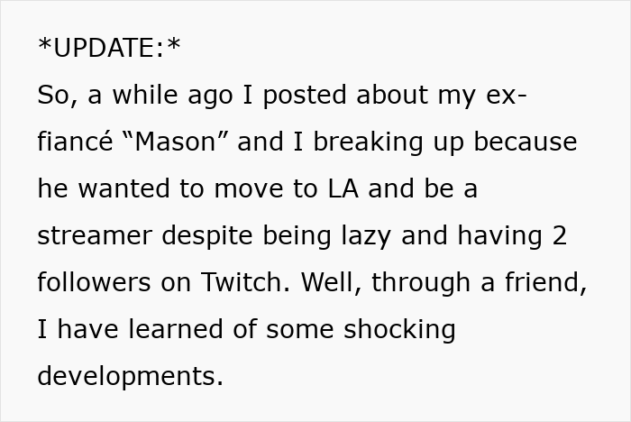 Fianc&eacute; Mooches Off Lady, Gets Dumped As He Wants Her To Move For His Non-Existent Streamer Career