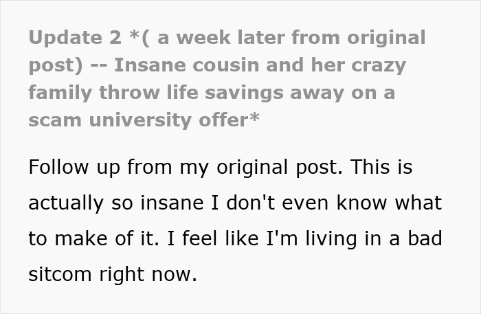 Jobless 36YO Drags Parents Into Competition With Her PhD Cousin, They Lose Their Life Savings