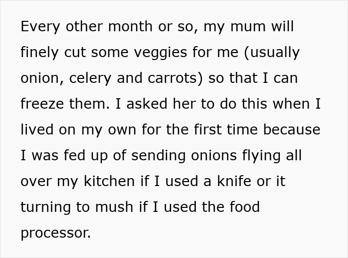 “My Mum Cuts Vegetables For Me”: Lazy BIL Can’t Handle The Fact That Guy With One Arm Can’t Use A Knife “My Mum Cuts Vegetables For Me”: Lazy BIL Can’t Handle The Fact That Guy With One Arm Can’t Use A Knife