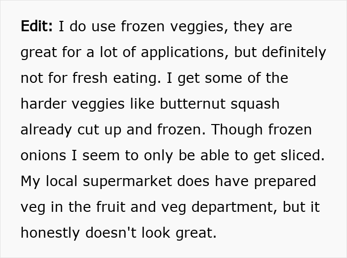 “My Mum Cuts Vegetables For Me”: Lazy BIL Can’t Handle The Fact That Guy With One Arm Can’t Use A Knife “My Mum Cuts Vegetables For Me”: Lazy BIL Can’t Handle The Fact That Guy With One Arm Can’t Use A Knife