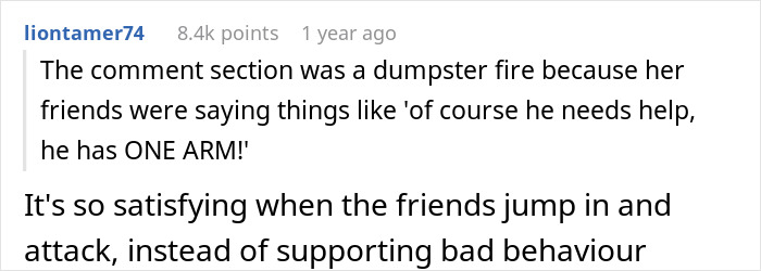 “My Mum Cuts Vegetables For Me”: Lazy BIL Can’t Handle The Fact That Guy With One Arm Can’t Use A Knife “My Mum Cuts Vegetables For Me”: Lazy BIL Can’t Handle The Fact That Guy With One Arm Can’t Use A Knife