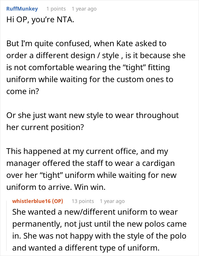Plus-Size Employee Threatens To Quit If Boss Doesn’t Change Her Uniform, The Internet Takes Boss’ Side Plus-Size Employee Threatens To Quit If Boss Doesn’t Change Her Uniform, The Internet Takes Boss’ Side