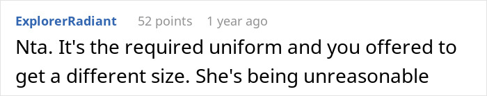 Plus-Size Employee Threatens To Quit If Boss Doesn’t Change Her Uniform, The Internet Takes Boss’ Side Plus-Size Employee Threatens To Quit If Boss Doesn’t Change Her Uniform, The Internet Takes Boss’ Side