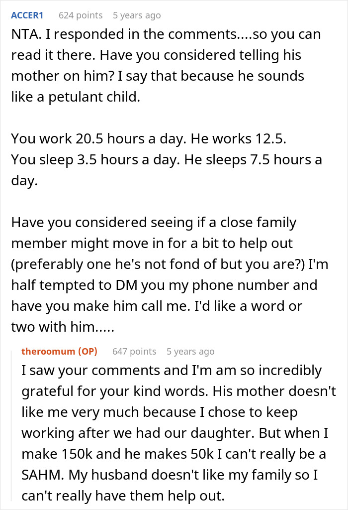 New Mom Finally Gets Real Sleep After Dumping The Husband Who Thought Three Hours Of Childcare Was Too Much