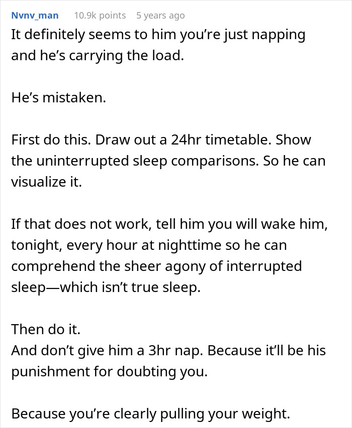 New Mom Finally Gets Real Sleep After Dumping The Husband Who Thought Three Hours Of Childcare Was Too Much
