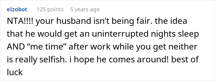 New Mom Finally Gets Real Sleep After Dumping The Husband Who Thought Three Hours Of Childcare Was Too Much