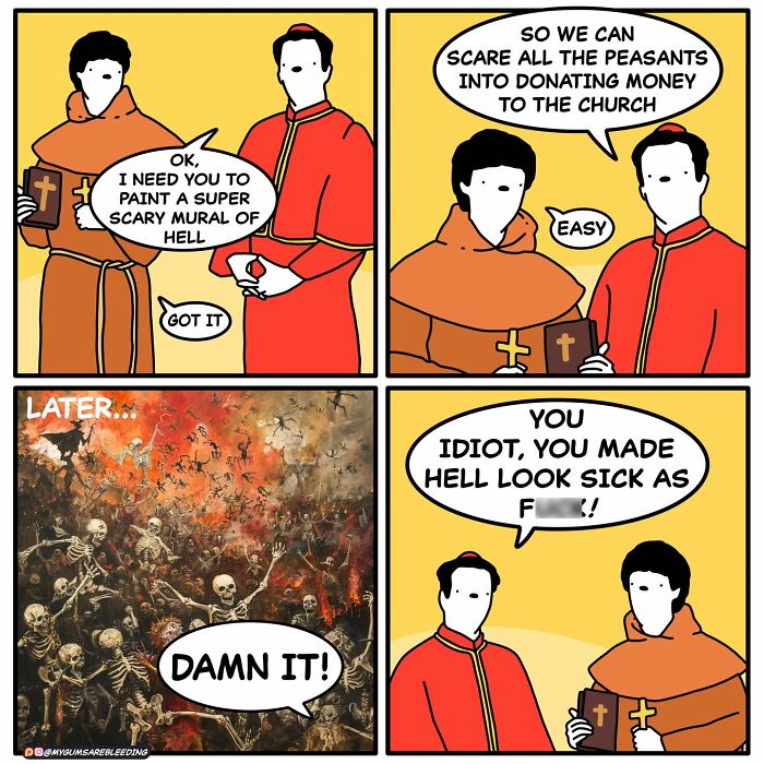 60 Darkly Funny Comics By “My Gums Are Bleeding” About Society, Politics, And Everyday Absurdity (New Pics)