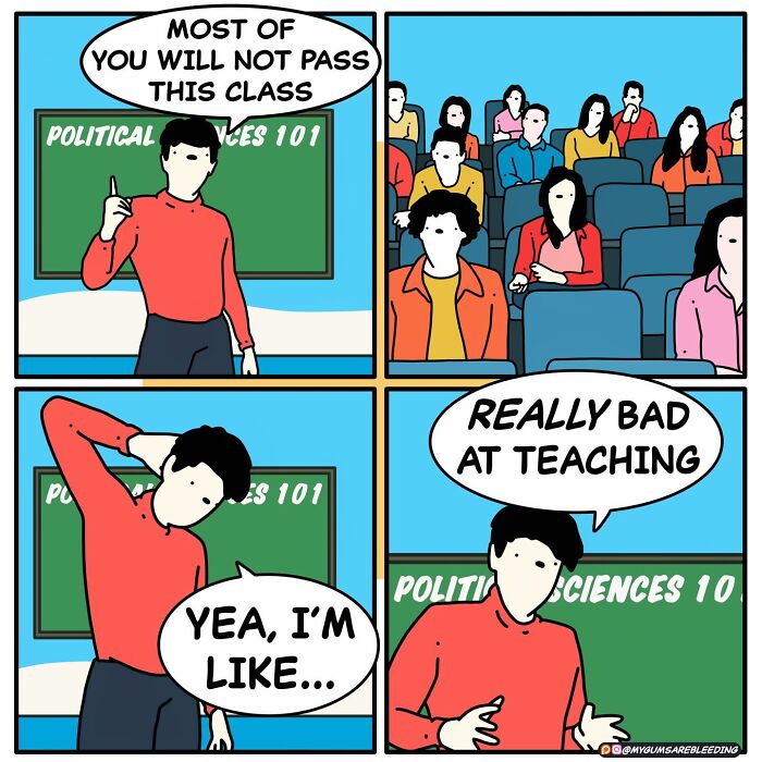 60 Darkly Funny Comics By “My Gums Are Bleeding” About Society, Politics, And Everyday Absurdity (New Pics)