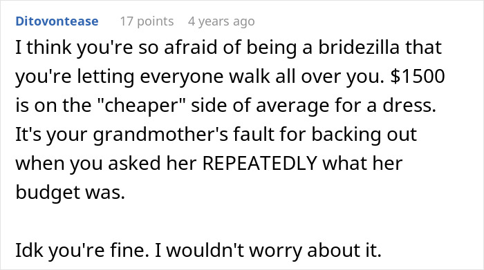 Heartless Family Brands Devastated Bride A Bridezilla After Grandma Revokes Her Gown Fund