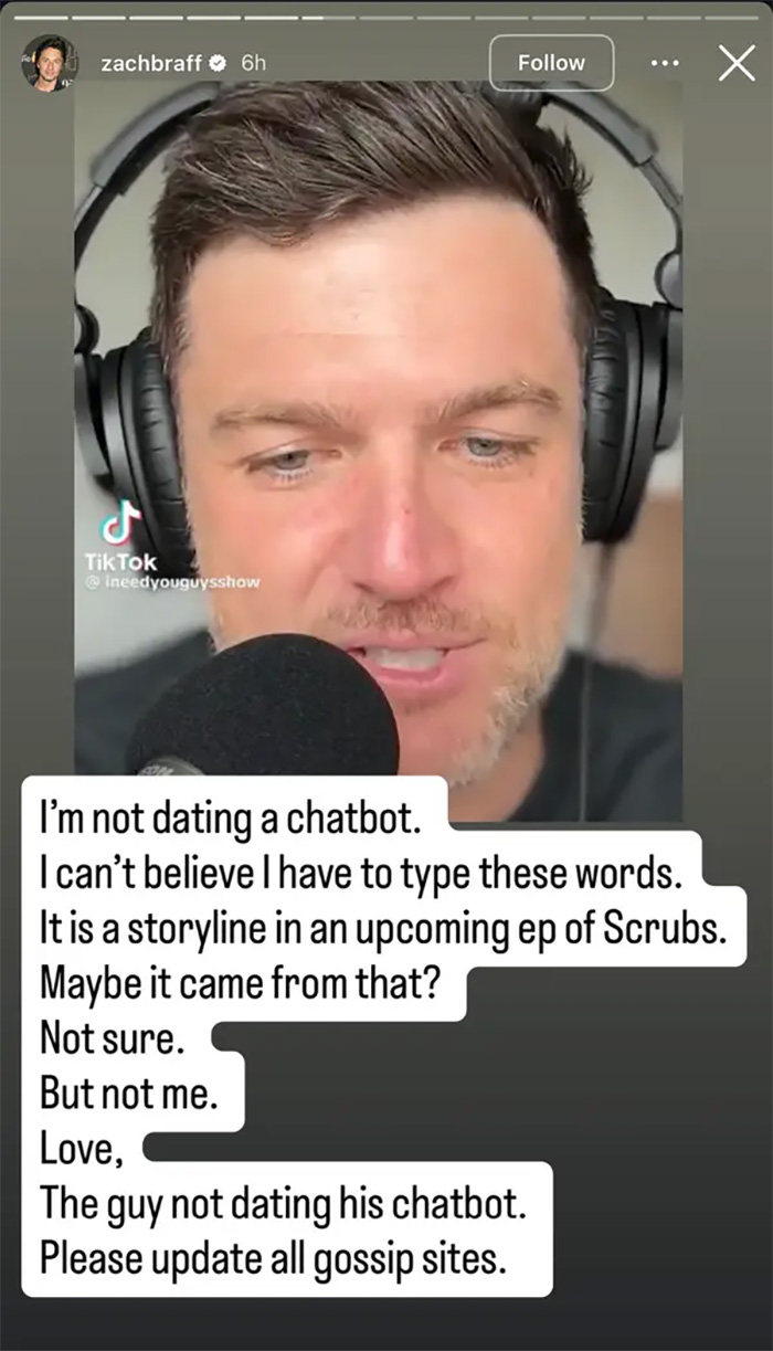 Zach Braff Forced To Speak Out After Facing Truly Bizarre Accusation