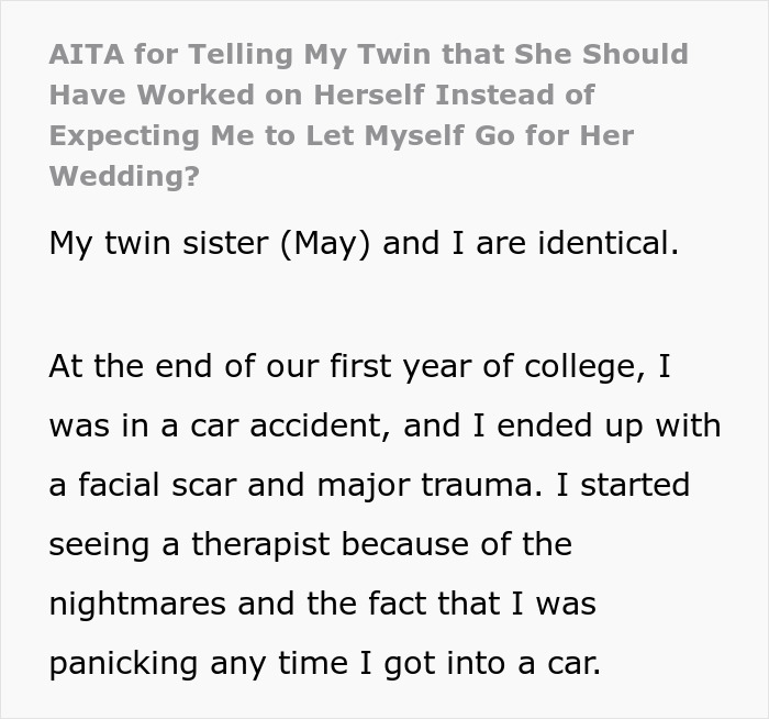 Bride Furious That Sister Worked Out And Looks Good At Her Wedding, Says She Expected Her To Let Herself Go