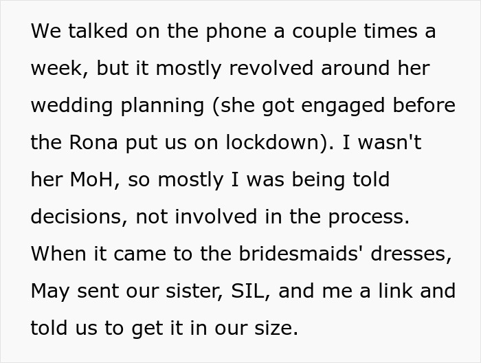 Bride Furious That Sister Worked Out And Looks Good At Her Wedding, Says She Expected Her To Let Herself Go