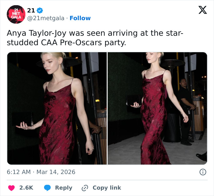 “This Has To Stop”: Anya Taylor‑Joy&rsquo;s Pre‑Oscars Dinner Appearance Leaves Fans Alarmed Over Spreading ‘Hollywood Trend’