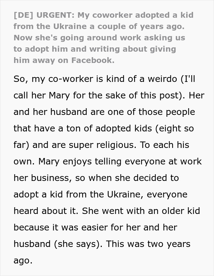 Woman Says Her 8th Adopted Child Is Behaving Horribly, Tries To Give Him Away On Facebook