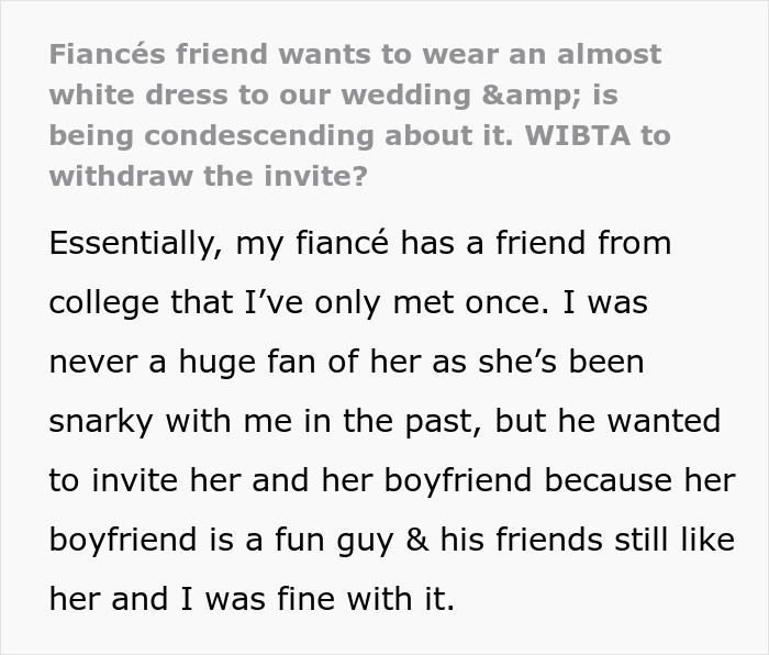 Woman Wants To Wear White Dress To Wedding: “It’s A Yellow Dress Sweetie, Calm Down” Woman Wants To Wear White Dress To Wedding: “It’s A Yellow Dress Sweetie, Calm Down”