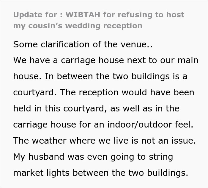 Woman Agrees To Host Cousin’s Wedding At Her Home, Pulls The Plug After Bridezilla Shows Her True Colors Woman Agrees To Host Cousin’s Wedding At Her Home, Pulls The Plug After Bridezilla Shows Her True Colors