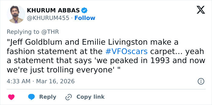 Jeff Goldblum&rsquo;s Wife Emilie, 43, Turns Heads With Pantsless Look For Oscars Afterparty