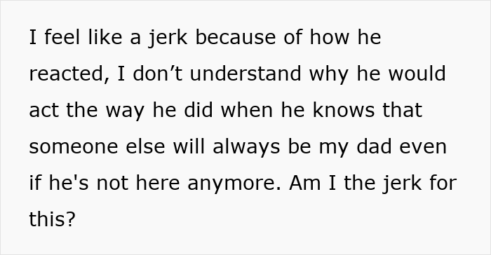 Guy Throws A Fit As GF’s 16YO Son Won’t Call Him “Dad,” Then Accuses Him Of “Ruining Something Good” Guy Throws A Fit As GF’s 16YO Son Won’t Call Him “Dad,” Then Accuses Him Of “Ruining Something Good”
