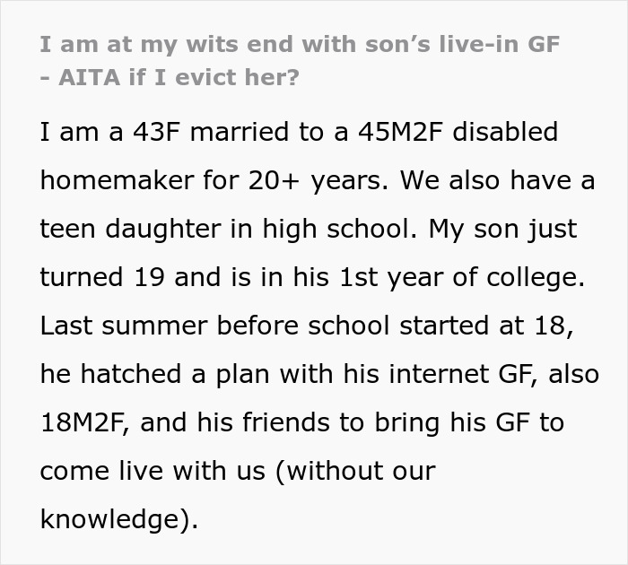 Random Internet Stranger Starts Living With BF’s Family, His Mom Aghast At How Bad Things Turn Out Random Internet Stranger Starts Living With BF’s Family, His Mom Aghast At How Bad Things Turn Out