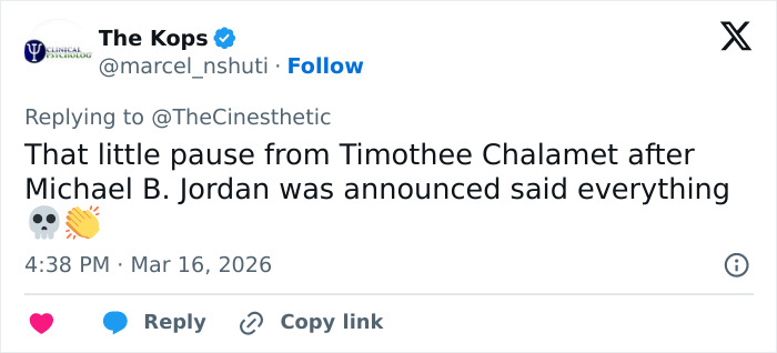 Body Language Expert Explains Timothée Chalamet’s Odd Reaction To Michael B. Jordan’s Win Body Language Expert Explains Timothée Chalamet’s Odd Reaction To Michael B. Jordan’s Win