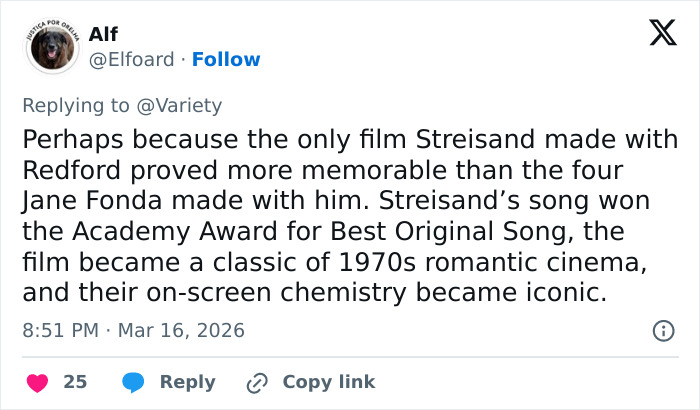 Jane Fonda Has Strong Opinion On Barbra Streisand’s Robert Redford Oscars Tribute Jane Fonda Has Strong Opinion On Barbra Streisand’s Robert Redford Oscars Tribute