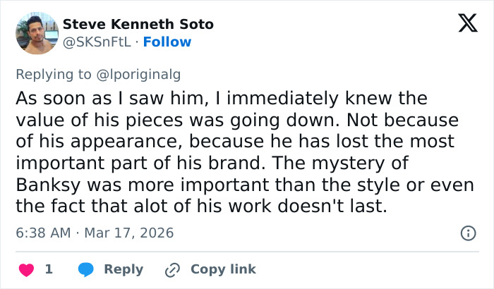 Banksy Fans Convinced His Art Will Plummet In Value After Bombshell Investigation Unmasked His True Identity