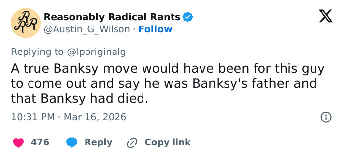 Banksy Fans Convinced His Art Will Plummet In Value After Bombshell Investigation Unmasked His True Identity