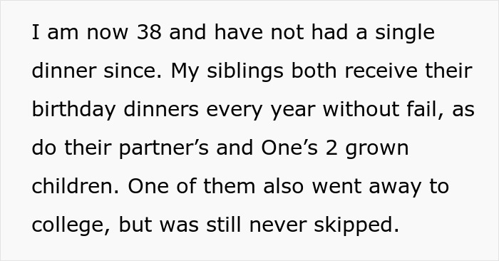Woman Realizes She&rsquo;s The Only Sibling Skipped For B-Day Traditions, Family Calls Her Dramatic