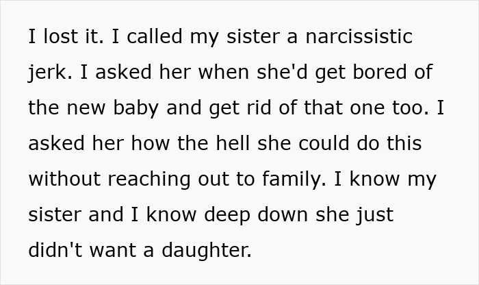 “She Wanted To Be A Boy Mom”: Lady Loses It As Sis Gives Up Daughter For Adoption After Having Son