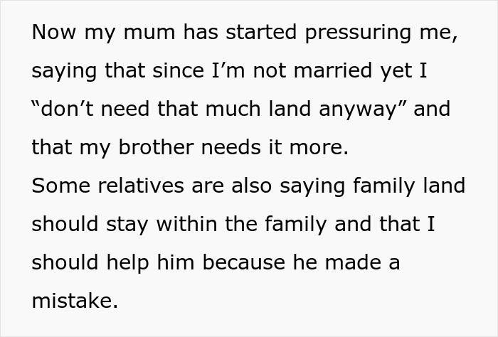Cunning Guy Tries To Manipulate Sis Into Giving Half Her Land To Him, “Forgets” He Sold His Already
