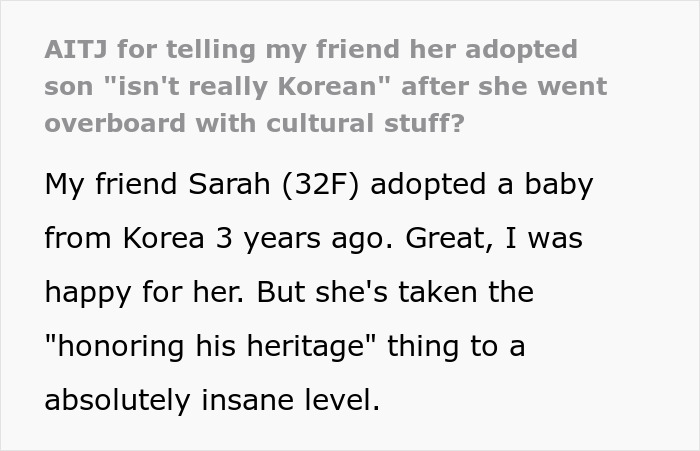 Lady Adopts Korean Baby And Goes Overboard With Culture, She Explodes As Friend Calls Her Out