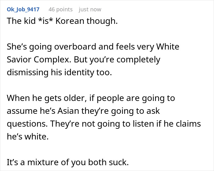 Lady Adopts Korean Baby And Goes Overboard With Culture, She Explodes As Friend Calls Her Out