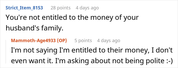 Woman Expected Her In-Laws To Gift Money To Their Family, Turns Out They Meant Her Husband Only