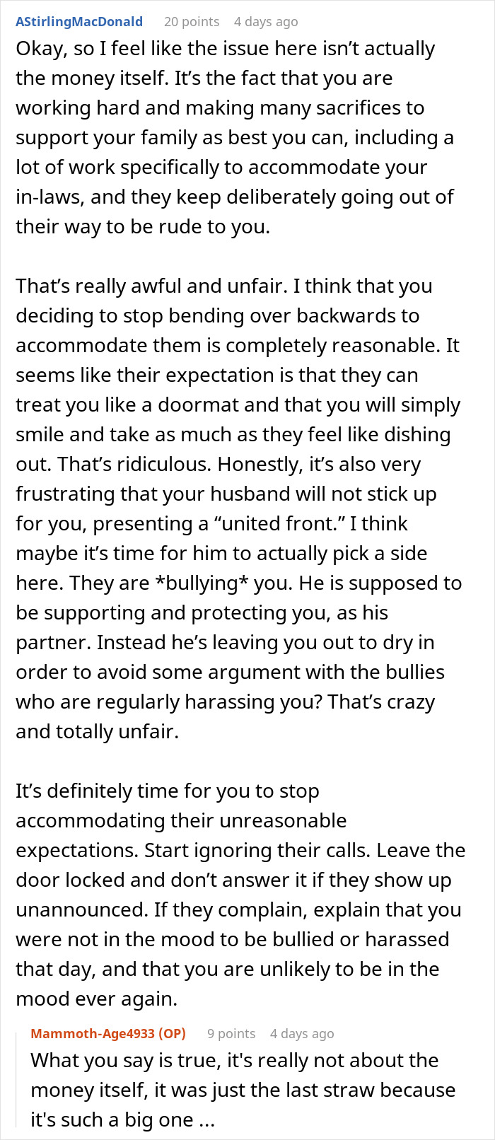 Woman Expected Her In-Laws To Gift Money To Their Family, Turns Out They Meant Her Husband Only