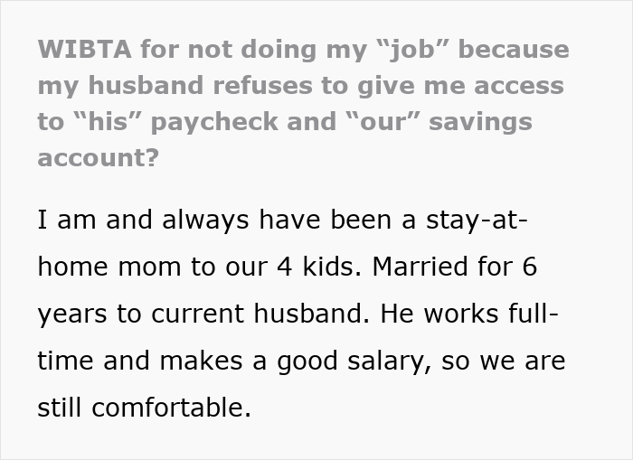 &ldquo;I Am Beyond Devastated&rdquo;: SAHM Finds Out Husband Is Keeping Money From Her, Then Gets Asked For Divorce