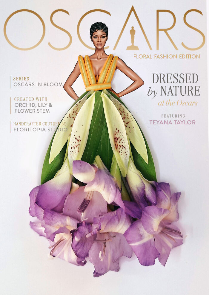 Oscars Red Carpet Looks Transformed Into Extraordinary Blossoms By This Artist (12 Pics) Oscars Red Carpet Looks Transformed Into Extraordinary Blossoms By This Artist (12 Pics)