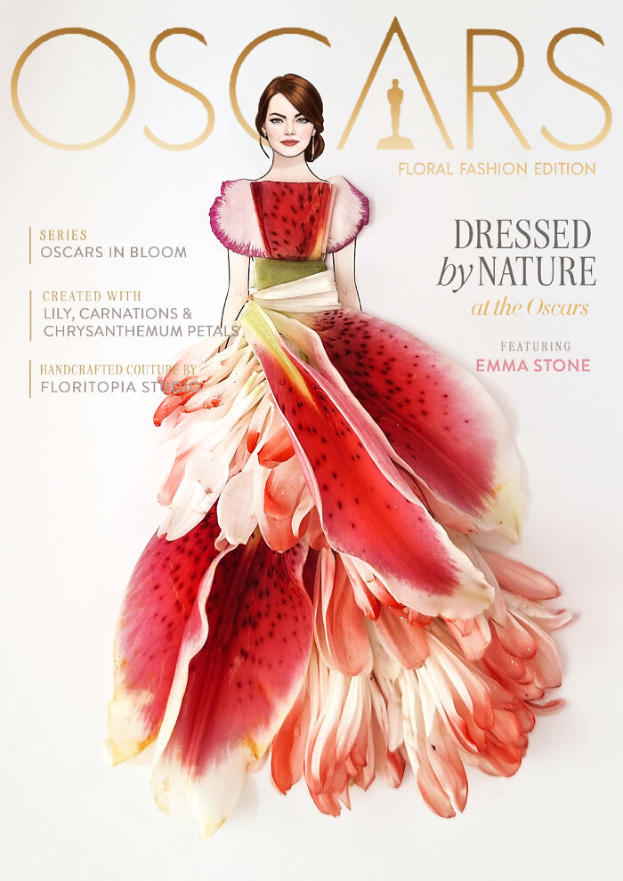 Oscars Red Carpet Looks Transformed Into Extraordinary Blossoms By This Artist (12 Pics) Oscars Red Carpet Looks Transformed Into Extraordinary Blossoms By This Artist (12 Pics)