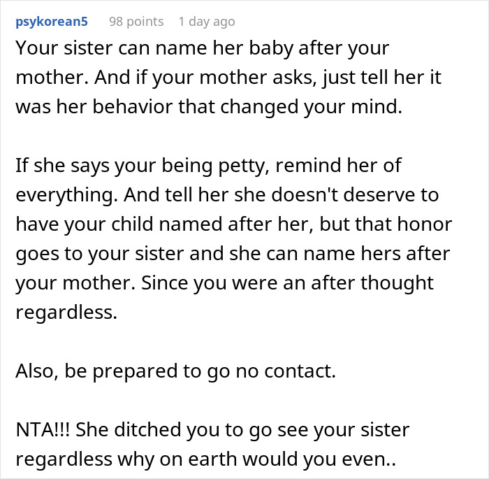 Mom Breaks Promise About Miracle Pregnancy, Hurt Daughter Decides To Scrap Her Honorary Baby Name Mom Breaks Promise About Miracle Pregnancy, Hurt Daughter Decides To Scrap Her Honorary Baby Name