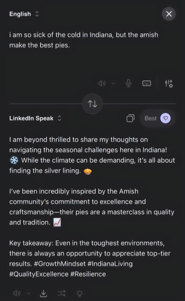 Someone Made A Google Translator For LinkedIn And The Results Are Absolutely Hilarious Someone Made A Google Translator For LinkedIn And The Results Are Absolutely Hilarious