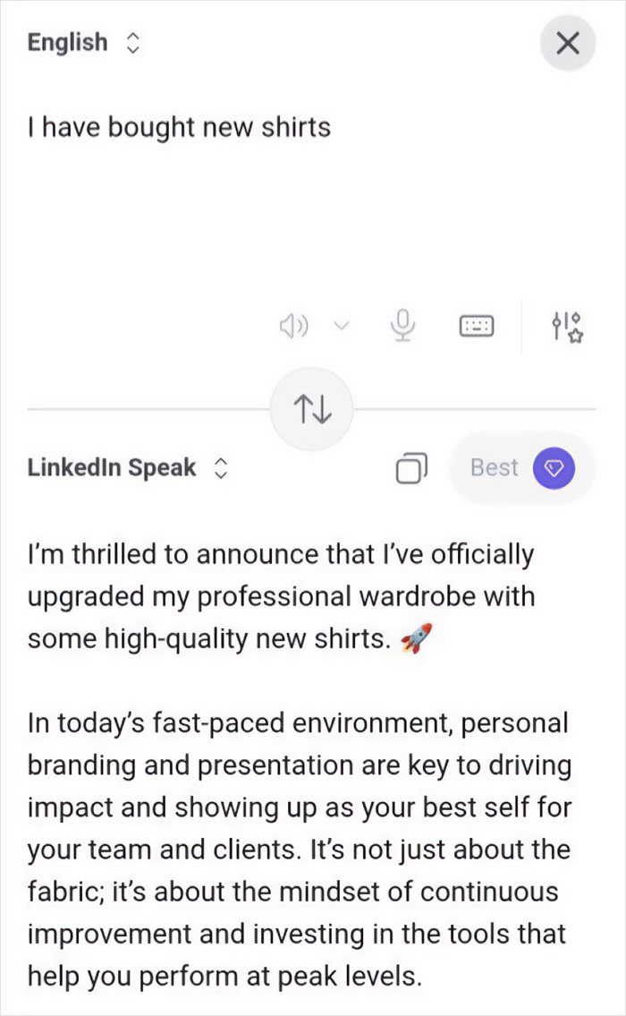 Someone Made A Google Translator For LinkedIn And The Results Are Absolutely Hilarious Someone Made A Google Translator For LinkedIn And The Results Are Absolutely Hilarious