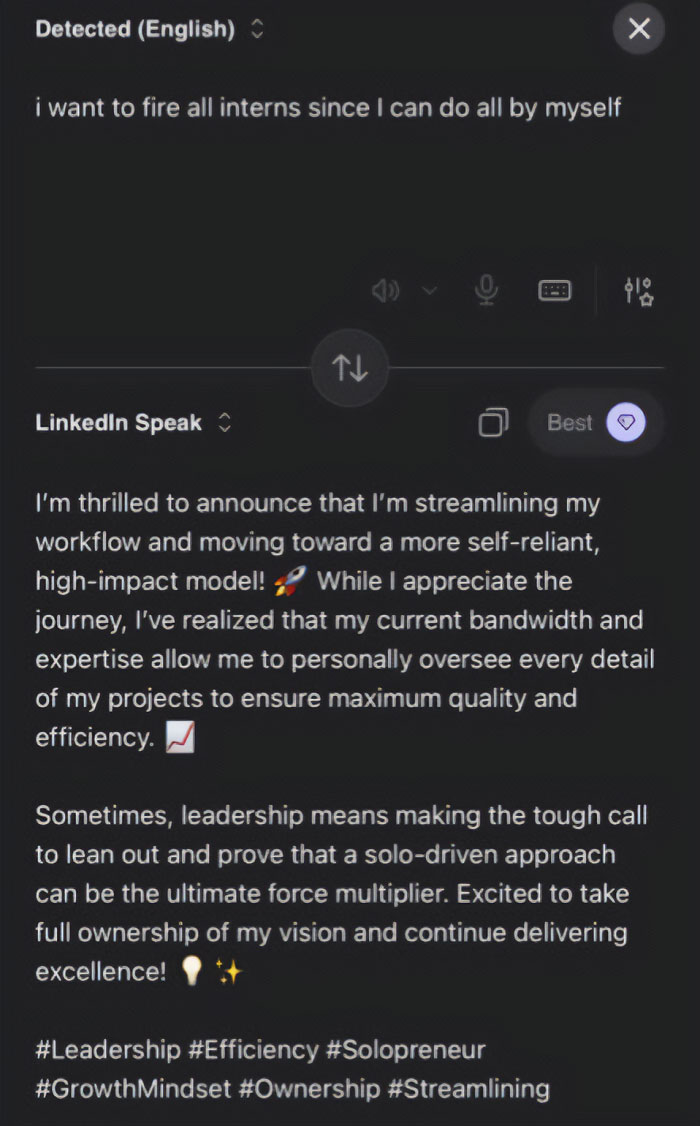 Someone Made A Google Translator For LinkedIn And The Results Are Absolutely Hilarious Someone Made A Google Translator For LinkedIn And The Results Are Absolutely Hilarious