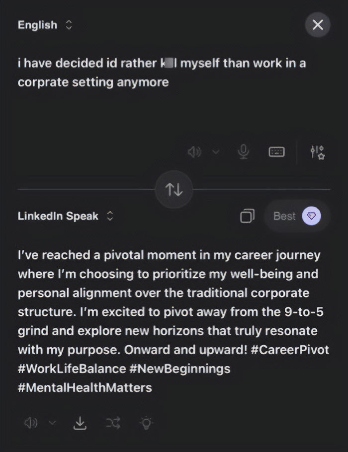 Someone Made A Google Translator For LinkedIn And The Results Are Absolutely Hilarious Someone Made A Google Translator For LinkedIn And The Results Are Absolutely Hilarious