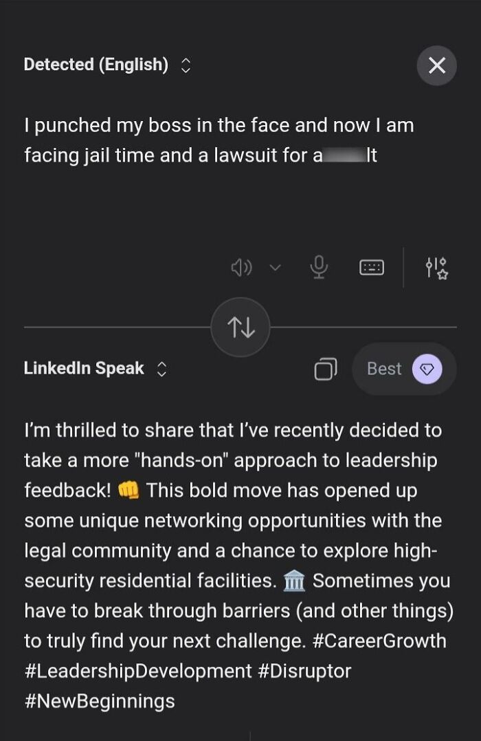 Someone Made A Google Translator For LinkedIn And The Results Are Absolutely Hilarious Someone Made A Google Translator For LinkedIn And The Results Are Absolutely Hilarious