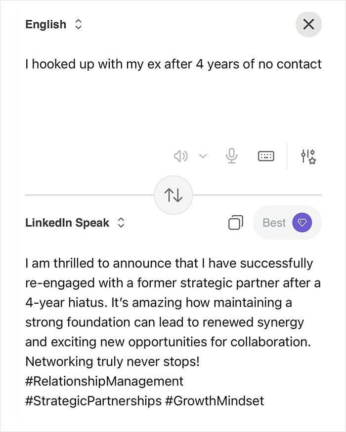 Someone Made A Google Translator For LinkedIn And The Results Are Absolutely Hilarious Someone Made A Google Translator For LinkedIn And The Results Are Absolutely Hilarious