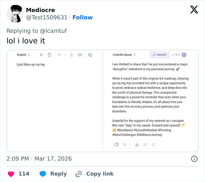 Someone Made A Google Translator For LinkedIn And The Results Are Absolutely Hilarious Someone Made A Google Translator For LinkedIn And The Results Are Absolutely Hilarious