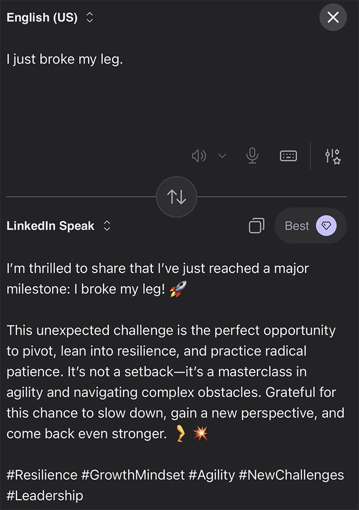 Someone Made A Google Translator For LinkedIn And The Results Are Absolutely Hilarious Someone Made A Google Translator For LinkedIn And The Results Are Absolutely Hilarious