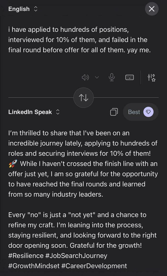 Someone Made A Google Translator For LinkedIn And The Results Are Absolutely Hilarious Someone Made A Google Translator For LinkedIn And The Results Are Absolutely Hilarious