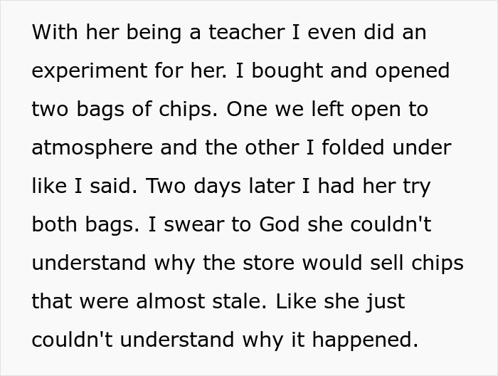 Fed-Up Partner Cuts Off Snack Supply As GF Keeps Wasting It, She’s Mad She Doesn’t Have Fresh Chips Fed-Up Partner Cuts Off Snack Supply As GF Keeps Wasting It, She’s Mad She Doesn’t Have Fresh Chips