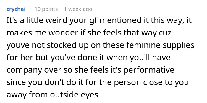 Man Stashes Midol And Tampons In Bathroom For Friends, One Guest Starts Drama Over Virtue Signaling