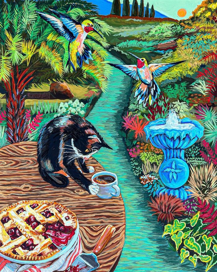 This Artist Made 40 Vibrant Paintings That Turn Everyday Scenes Into Dreamlike And Playful Worlds